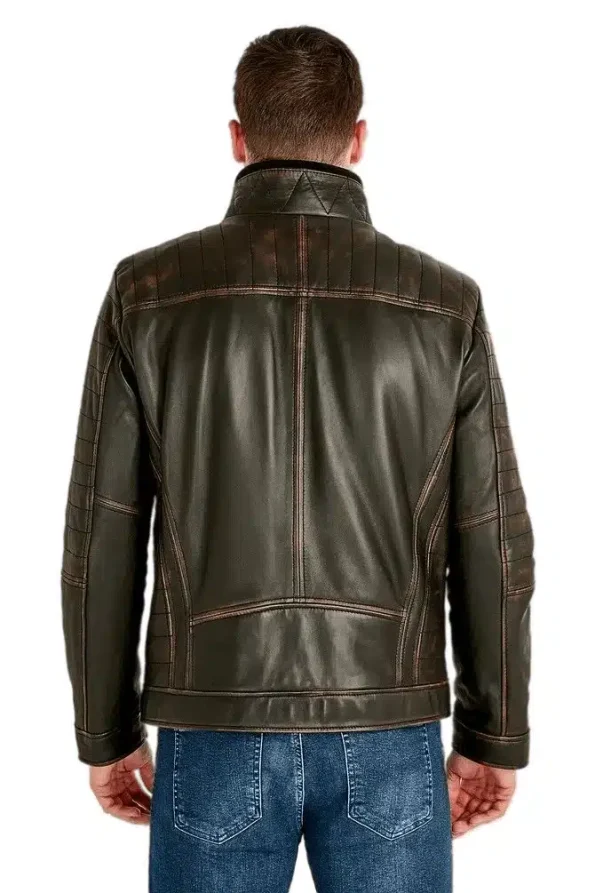 Bruno Men’s 100% Real Black Leather Classic Jacket 2