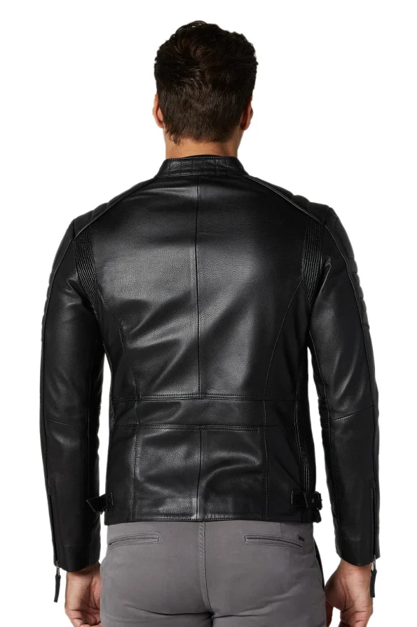 Marlon Teixeira Men’s 100% Real Black Leather Biker Style Classic Jacket 2