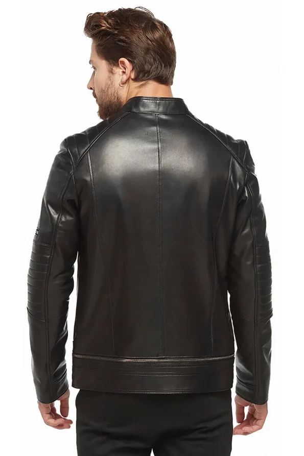 Men’s 100% Real Black Leather Drago Suede Jacket 2