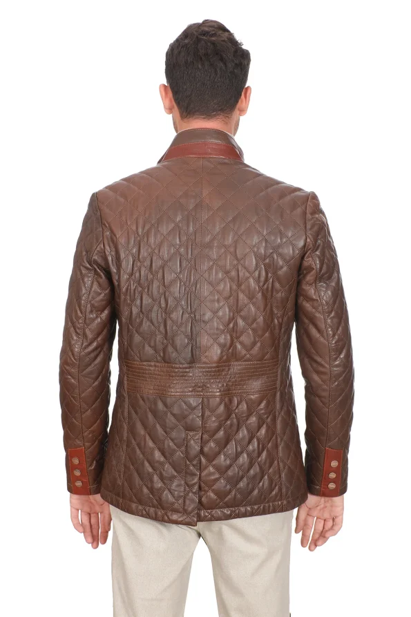 Men’s 100% Real Brown Leather Classic Jacket 2