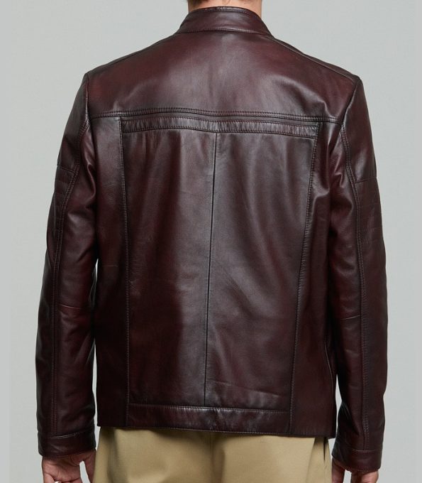 Bordeaux George Men’s Leather Jacket (1)