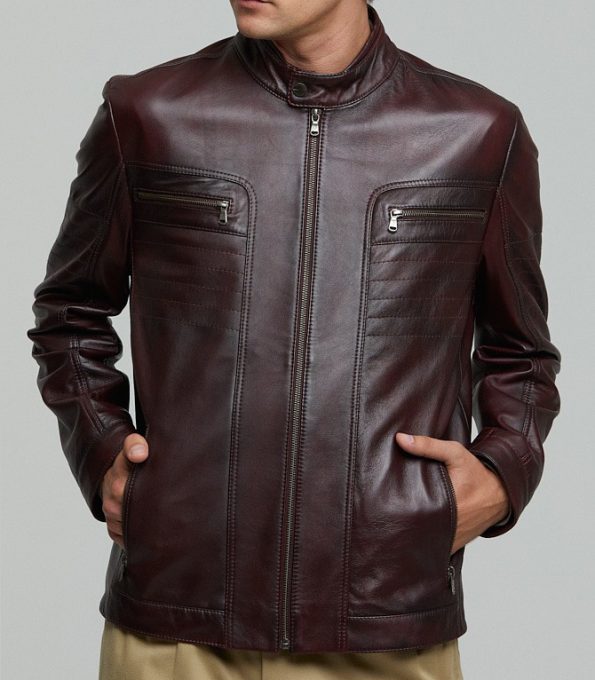 Bordeaux George Men’s Leather Jacket (2)