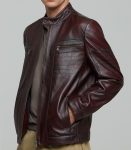 Bordeaux George Men’s Leather Jacket (2)