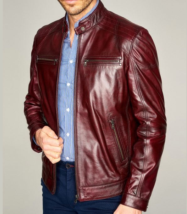 Claret Red Maxim Men’s Leather Jacket (1)